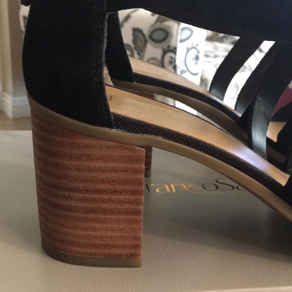 Franco Sarto Size 10M heels. Black Strappy. - Picture 3 of 7